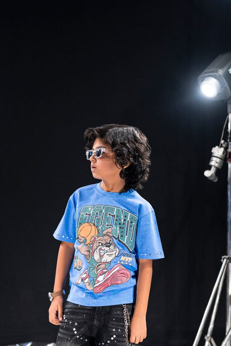 kids oversized heavy t shirt legend rhinestone street fit