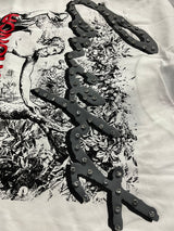 white rhinestone t shirt live with honor graphic streetwear outfit