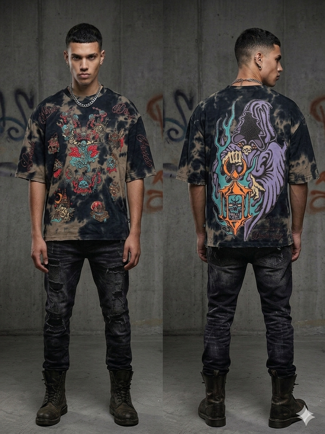 look alive dead inside rhinestone tee brown streetwear drip
