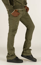 Makobi M1948 Benini Twill Stacked Jeans - Olive
