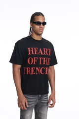 Mens streetwear crystal T-shirt black trending style