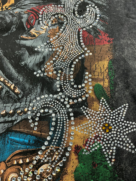 multi color drip t shirt last frontier rhinestone studded outfit