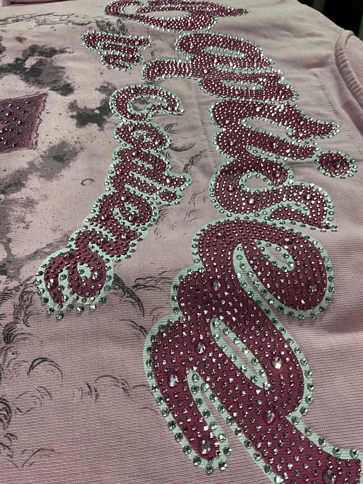 premium pink rhinestone t shirt born again stylish outfit
