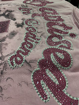 premium pink rhinestone t shirt born again stylish outfit