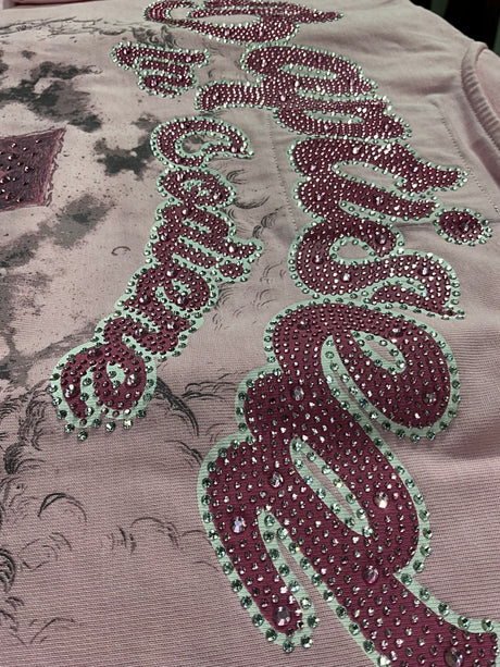 premium pink rhinestone t shirt born again stylish outfit