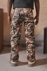 Premium kids cargo jeans with rhinestone camo design bold fashion look