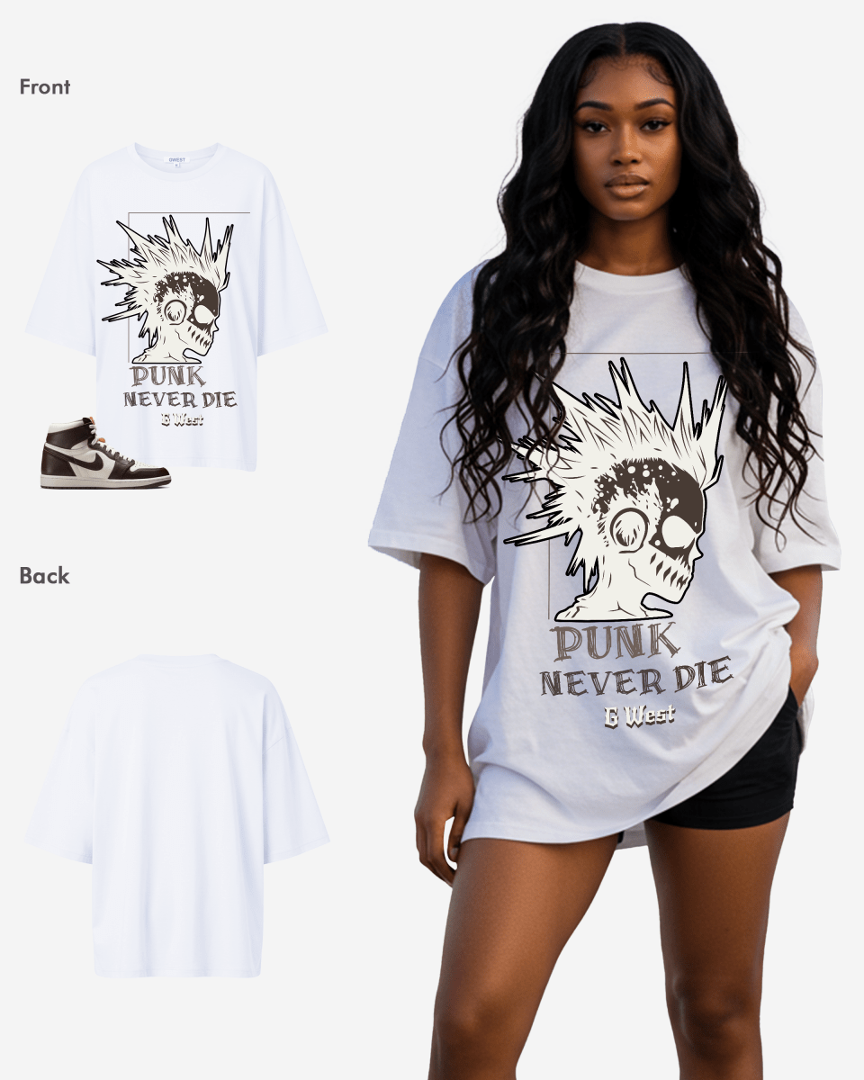G West Punk Never Die Oversized Women's T-Shirt
