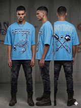 Rare Common Lethal Instinct rhinestone t-shirt in multi colors with bold front graphic design