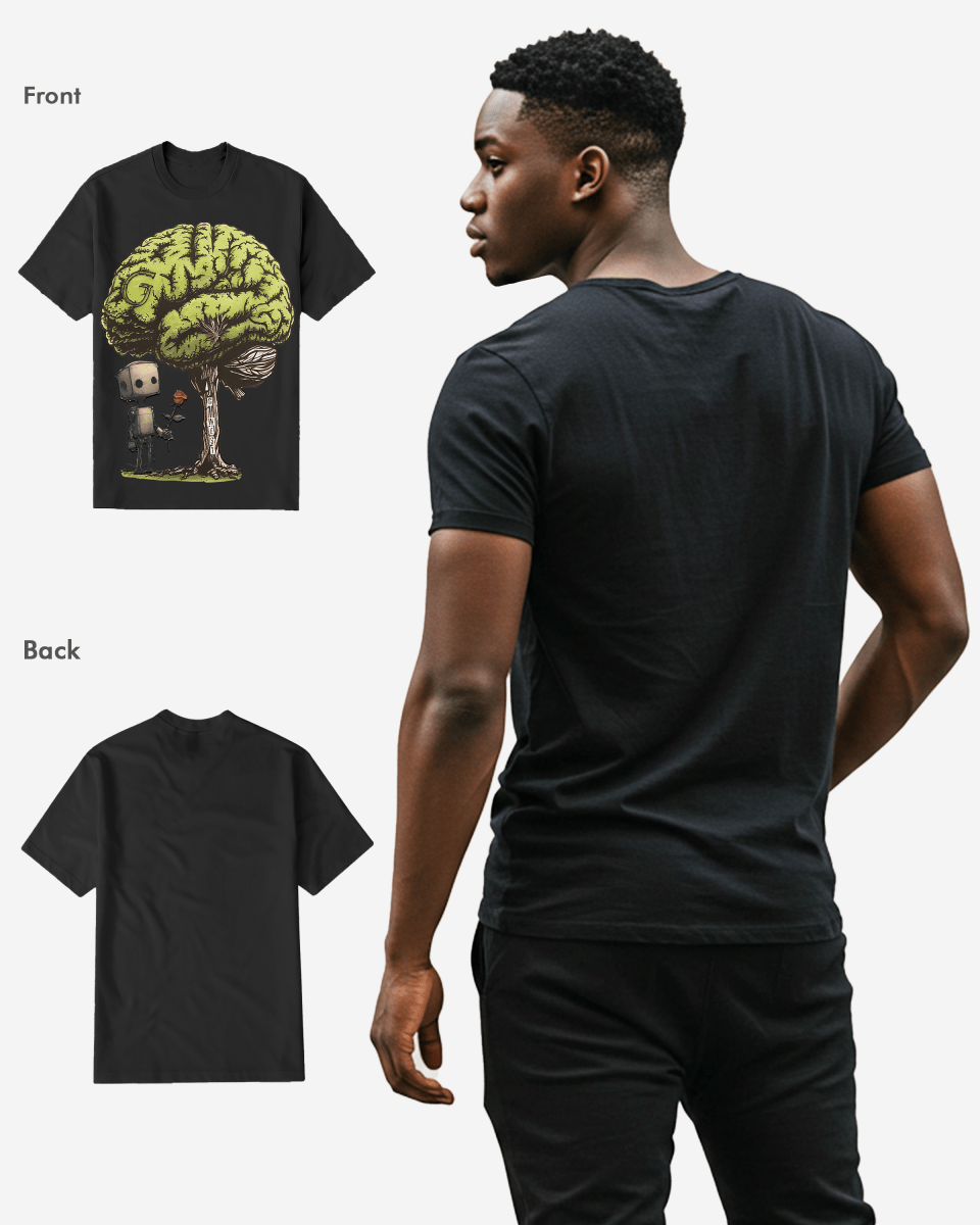 Regular Fit T Brain Front Graphic T Shirt