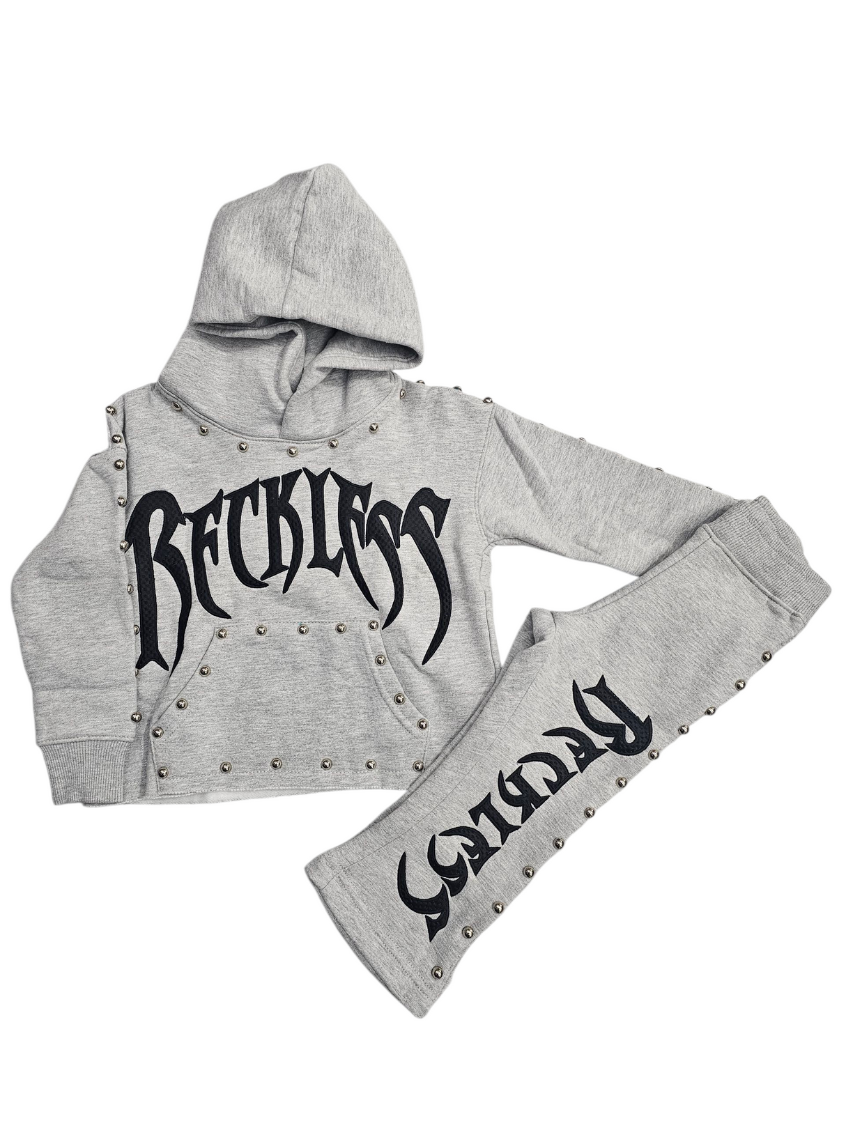 Focus Kids Reckless Studded Stacked Jogger Set Top & Bottom Multi Colors