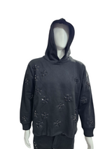 Focus Cropped Crystal Embroidered Hoodie Multi Colors