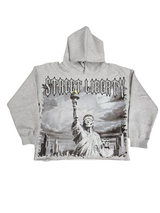 Focus Street Liberty Rhinestones Cropped Hoodie Multi Colors