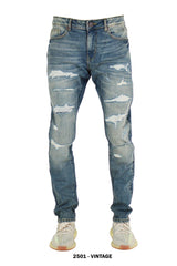 FOCUS KIDS RIP & REPAIR SLIM FIT JEANS MULTI COLORS