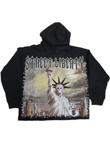 Focus Street Liberty Rhinestones Cropped Hoodie Multi Colors
