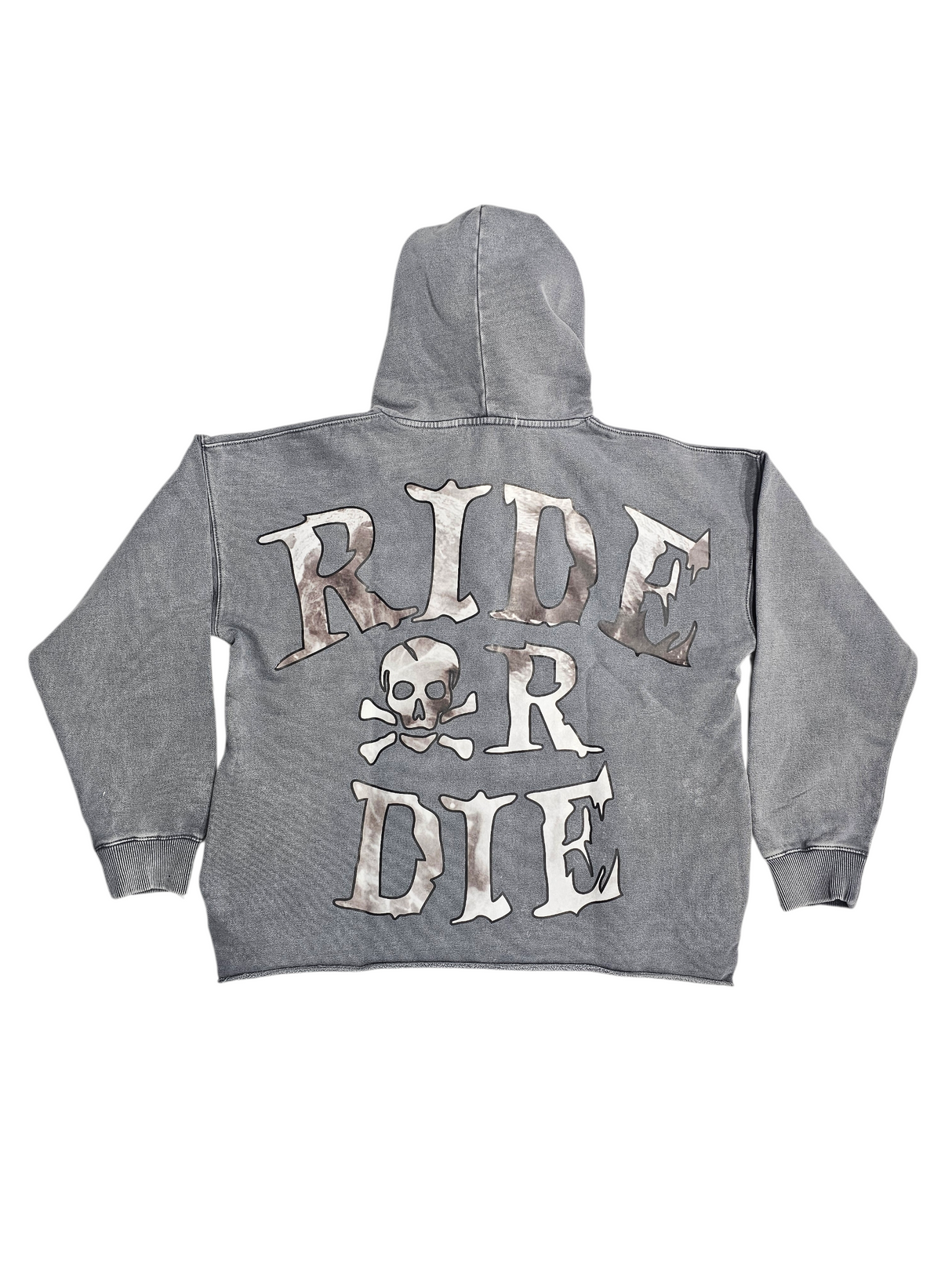 Focus Hell Rider Garment Dye Rhinestones Cropped Hoodie Multi Colors