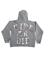 Focus Hell Rider Garment Dye Rhinestones Cropped Hoodie Multi Colors