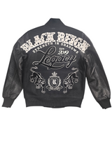 Roku Studio Black Reign Rhinestone Varsity Jacket