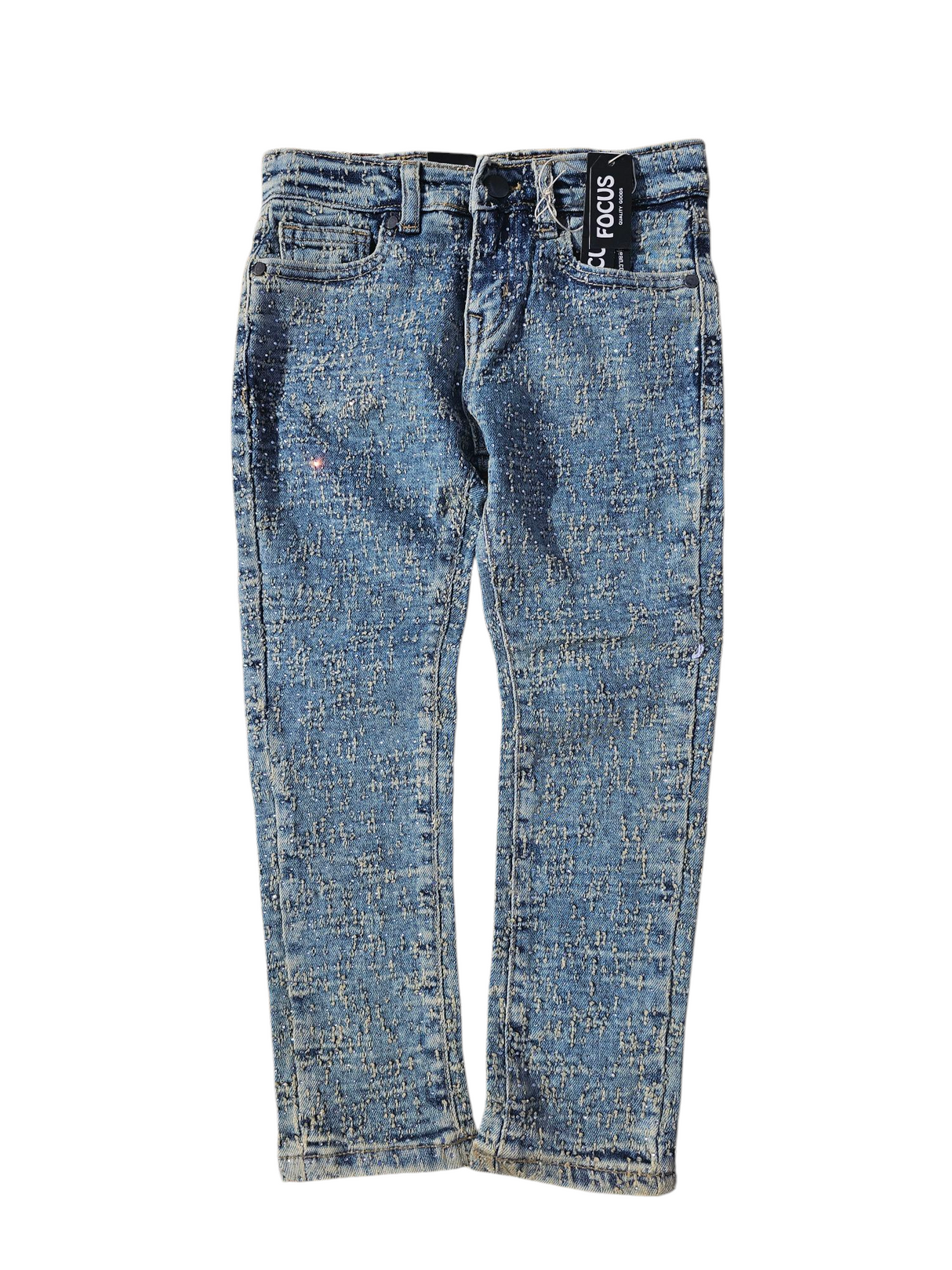 FOCUS KIDS JEANS LASER RIP WITH STONE MULTI COLORS