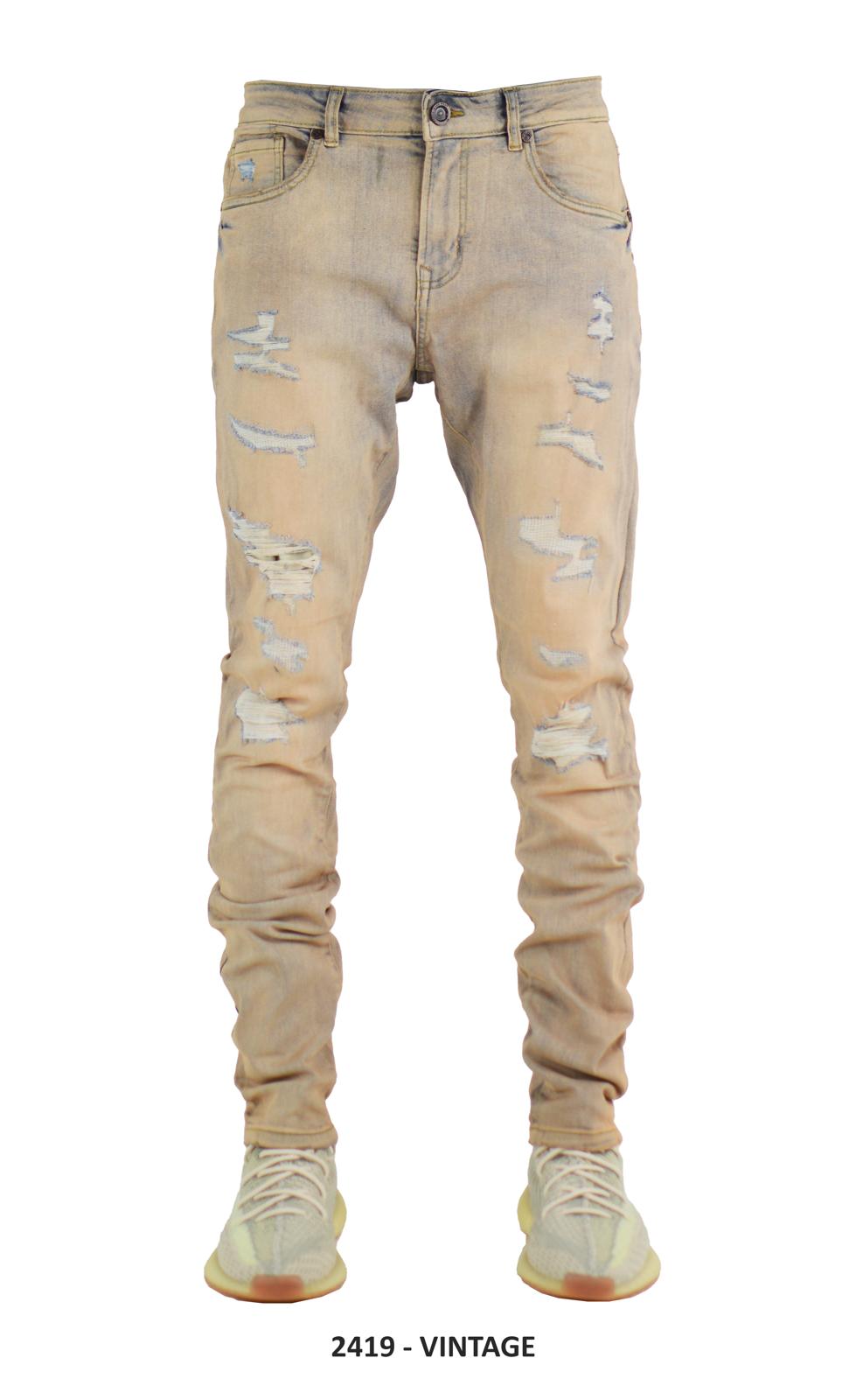 Focus Slim Fit Rip & Repair Jeans Multi Colors