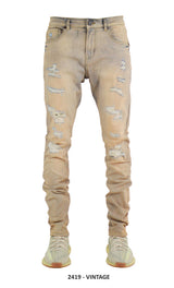 Focus Slim Fit Rip & Repair Jeans Multi Colors