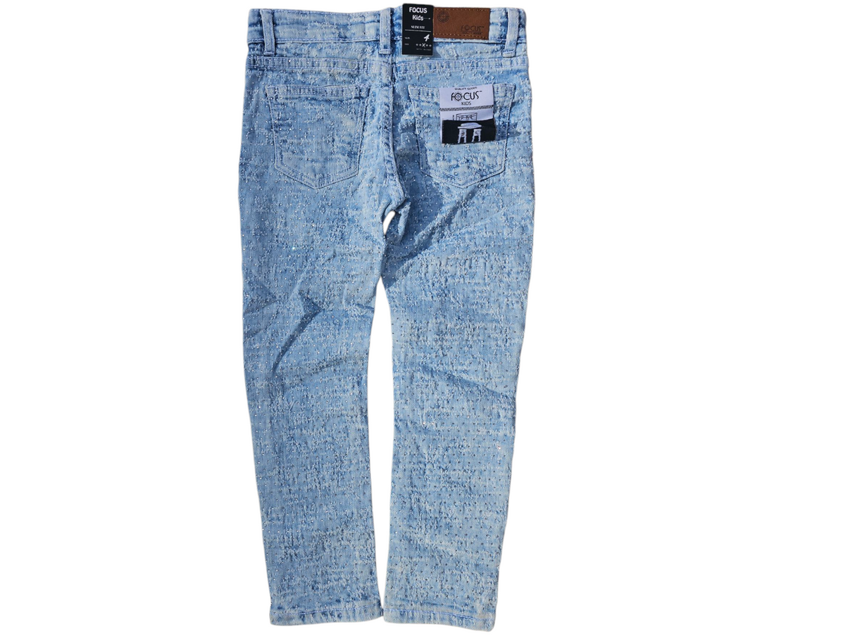 FOCUS KIDS JEANS LASER RIP WITH STONE MULTI COLORS