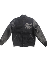 Roku Studio Black Reign Rhinestone Varsity Jacket
