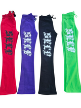 FOCUS SELF MADE RHINASTONE STACKED SWEATPANTS MULTI COLORS