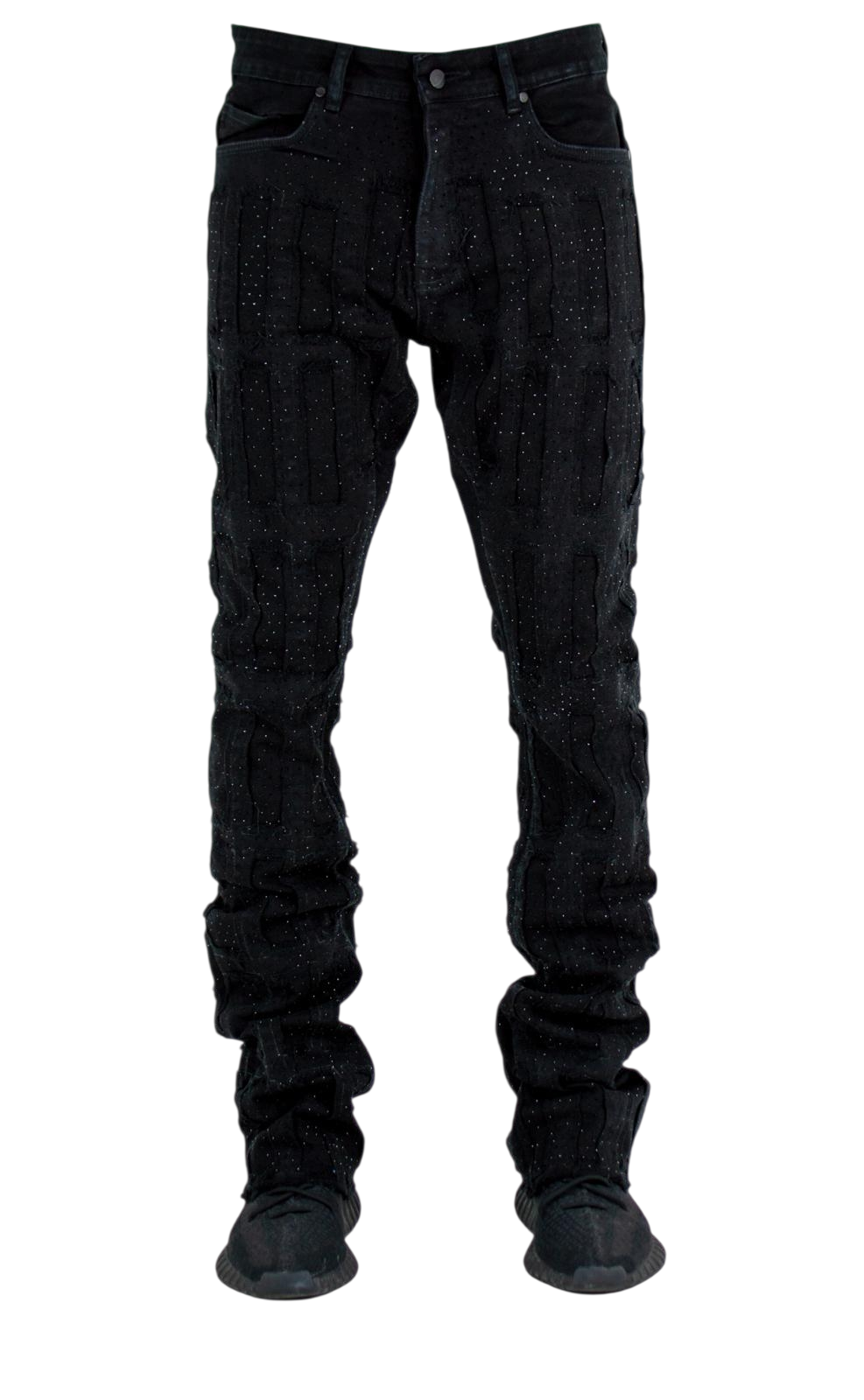 Focus Multi Layers Rhinestone Stacked Jeans Multi Colors