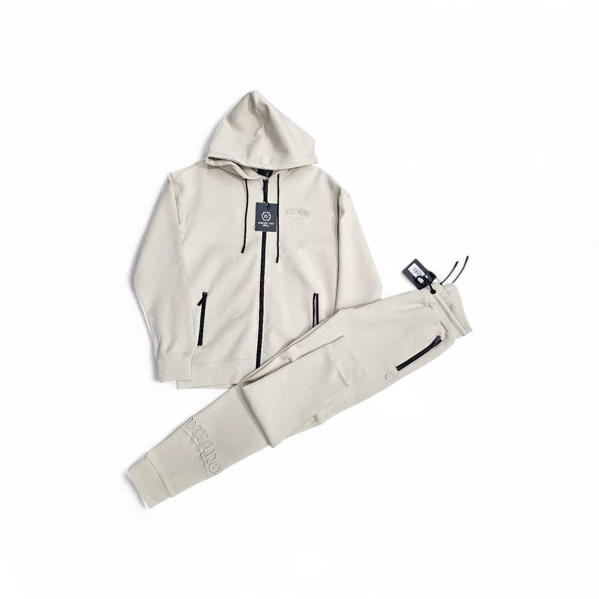 ROBERTO VINO MILANO - JOGGER FLEECE SET - LIGHT BEIGE
