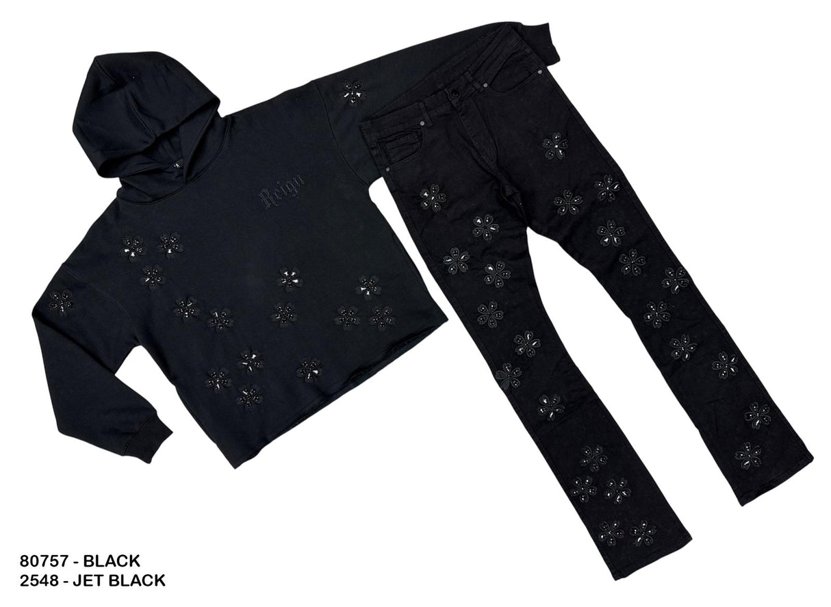 Focus Crystal Semi Sacred Stacked jeans Multi Colors (Jeans Only)