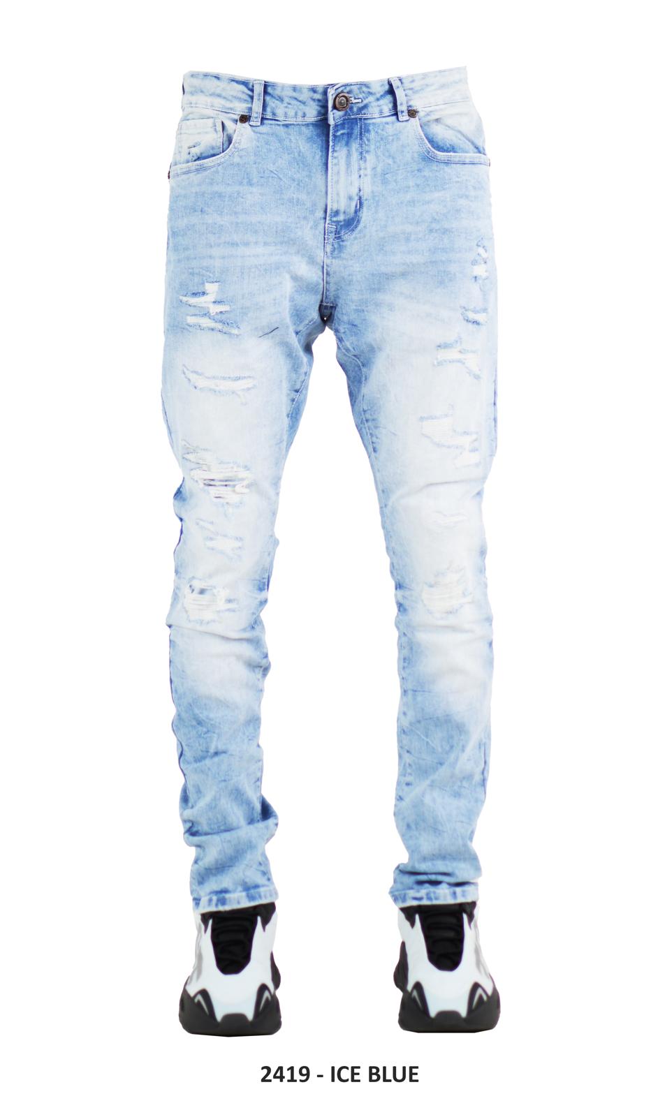 Focus Slim Fit Rip & Repair Jeans Multi Colors