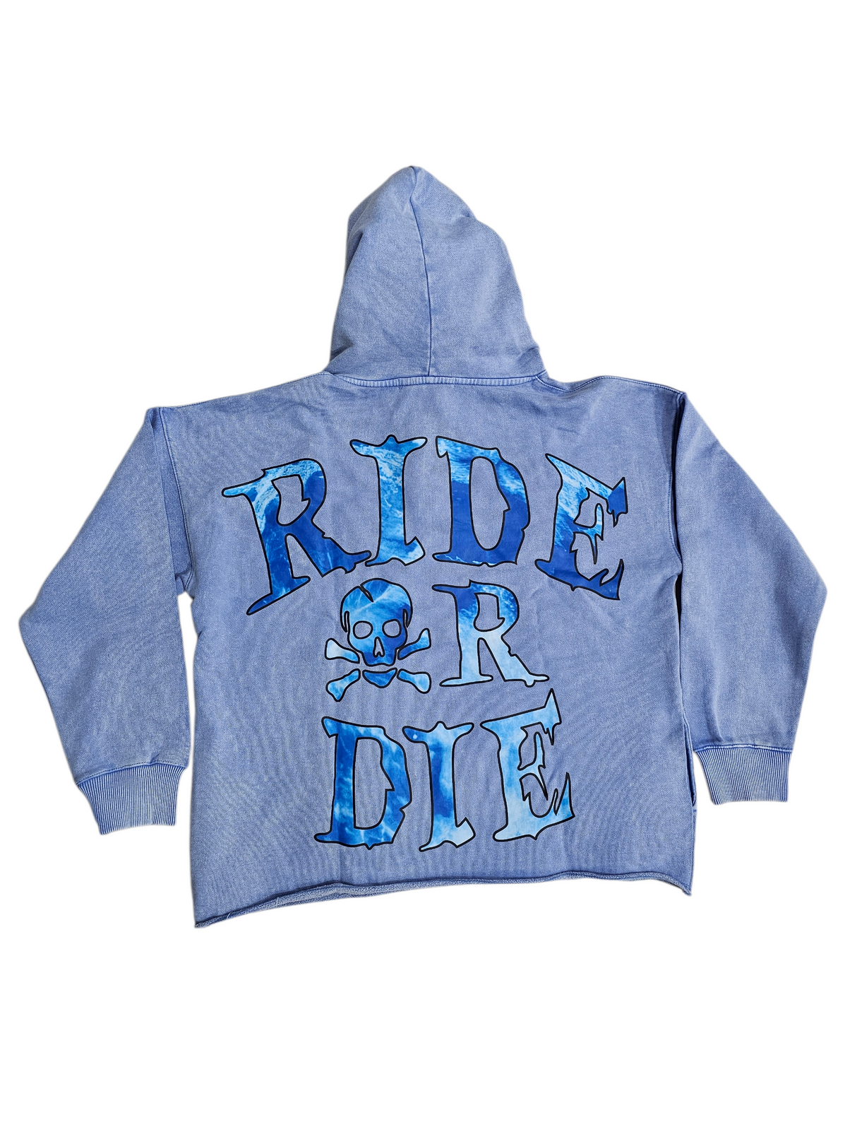 Focus Hell Rider Garment Dye Rhinestones Cropped Hoodie Multi Colors