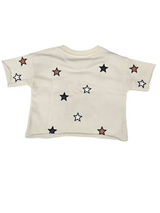 FOCUS KIDS COWBOY STARS CROPPED T SHIRT MULTI COLORS