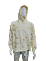 Focus Cropped Crystal Embroidered Hoodie Multi Colors