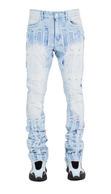 Focus Multi Layers Rhinestone Stacked Jeans Multi Colors