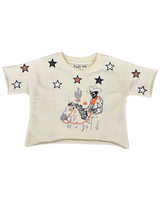 FOCUS KIDS COWBOY STARS CROPPED T SHIRT MULTI COLORS