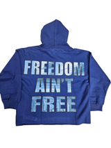 Focus Street Liberty Rhinestones Cropped Hoodie Multi Colors
