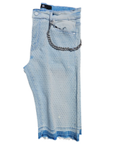 FOCUS ALL OVER STONES JEANS SHORT WITH CHAINS MULTI COLORS