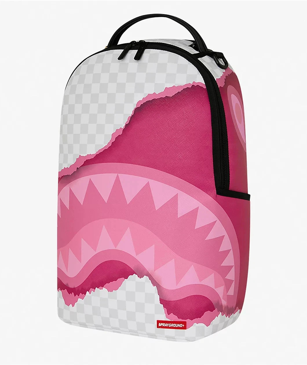 SprayGround 3D Check White And Pink Dlxsv Backpack