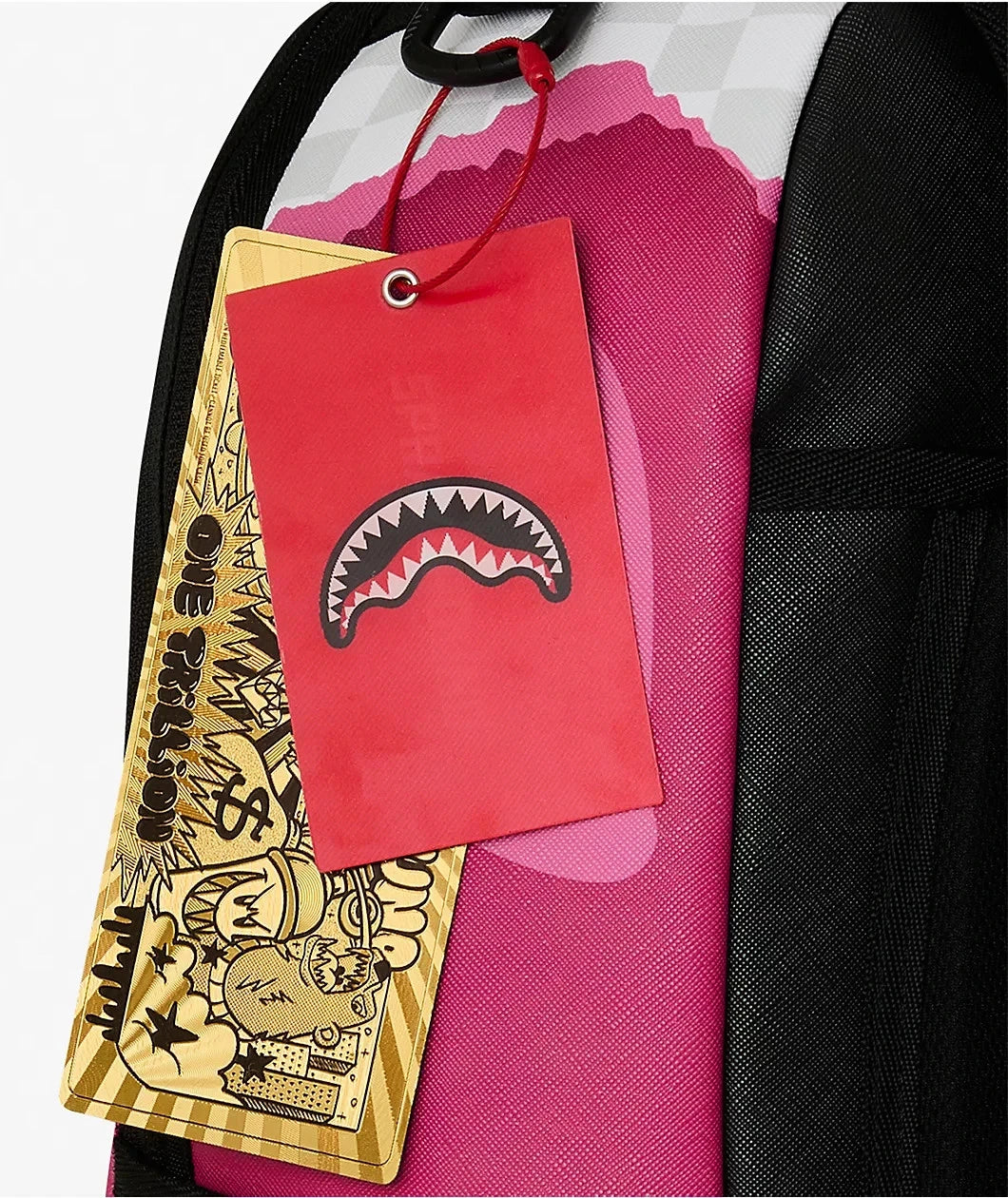 SprayGround 3D Check White And Pink Dlxsv Backpack