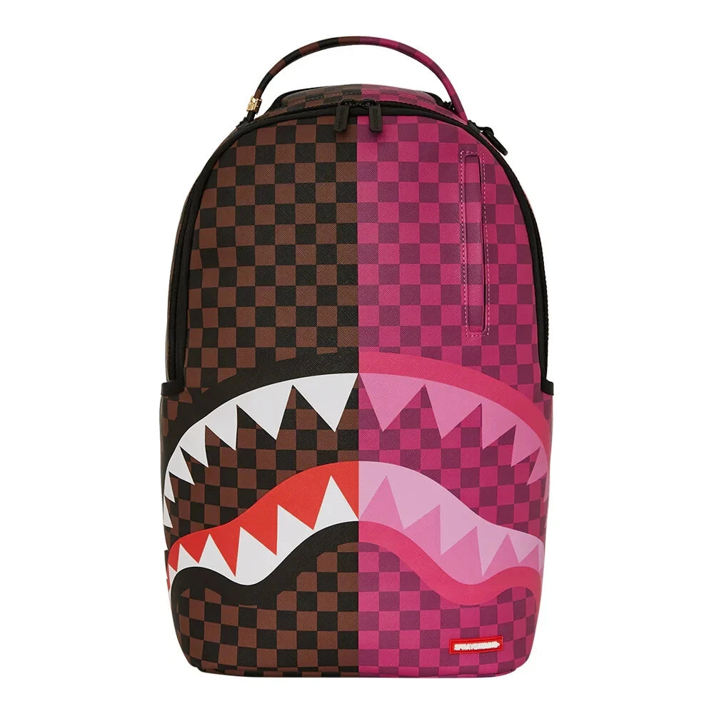 SPRAYGROUND SPLIT SIP PINK CHECK DLXSV BACKPACK
