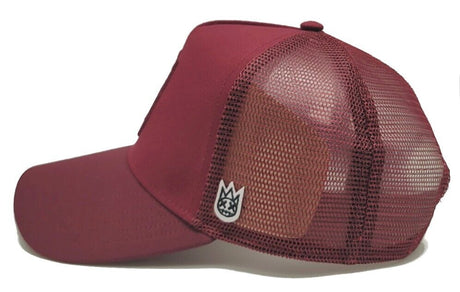 CULT OF INDIVIDUALITY CLEAN LOGO MESH BACK TRUCKER CURVED VISOR IN IN CABERNET