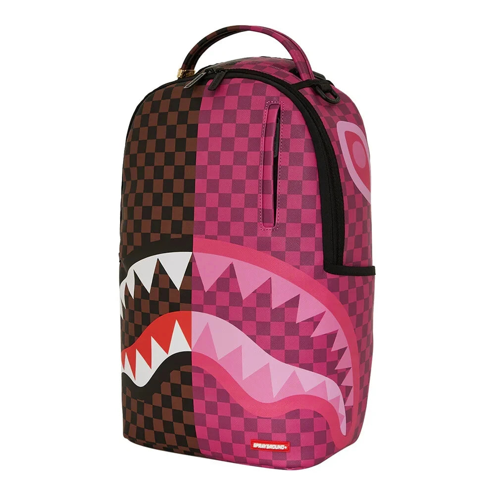 SPRAYGROUND SPLIT SIP PINK CHECK DLXSV BACKPACK