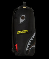 SPRAYGROUND SHARK CENTRAL YELLOW TAPE DLX SATIN BACKPACK