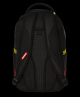 SPRAYGROUND SHARK CENTRAL YELLOW TAPE DLX SATIN BACKPACK
