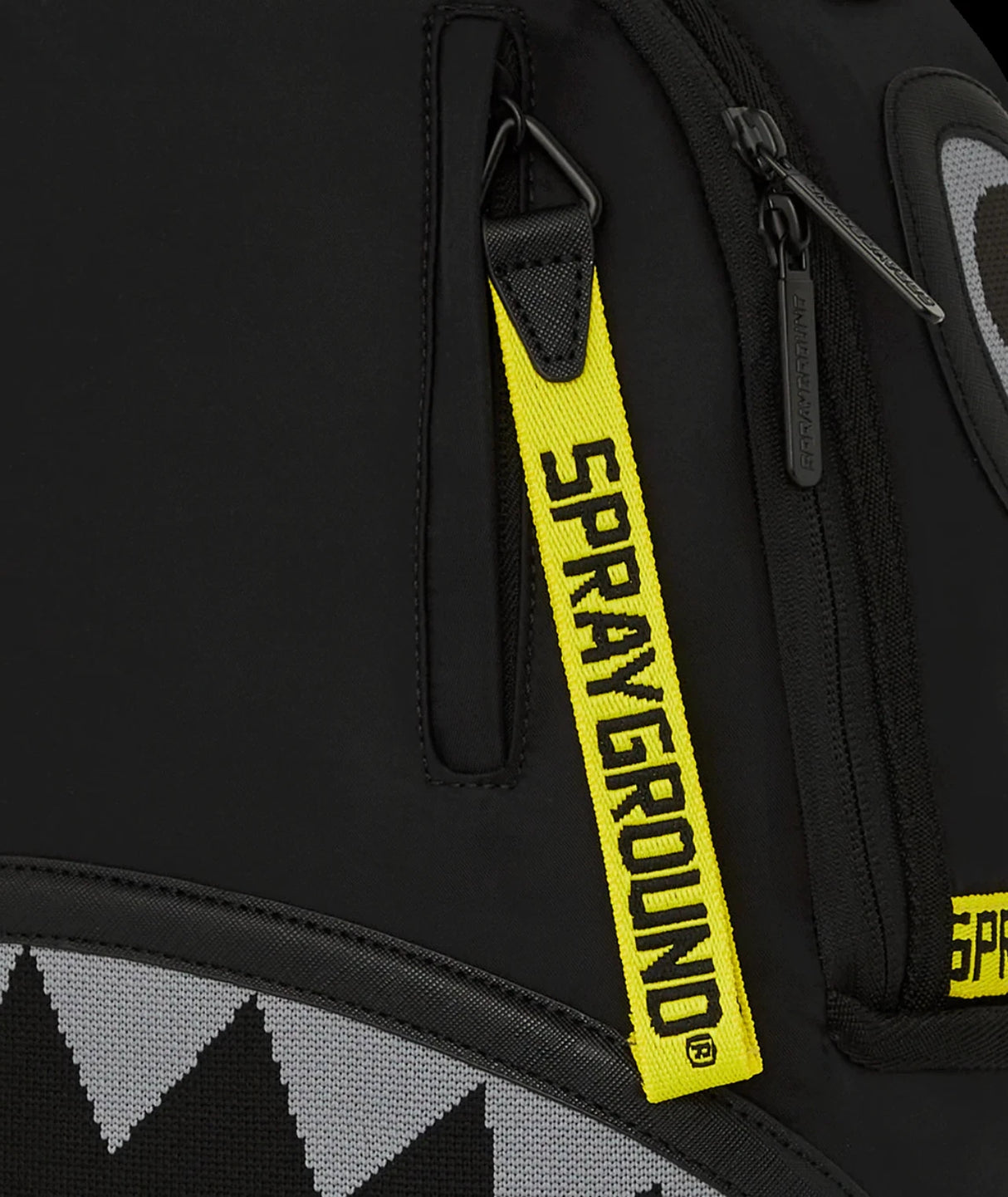 SPRAYGROUND SHARK CENTRAL YELLOW TAPE DLX SATIN BACKPACK