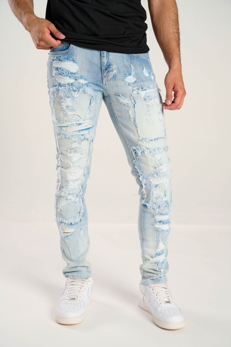 Slim fit stretch jeans multicolor streetwear style