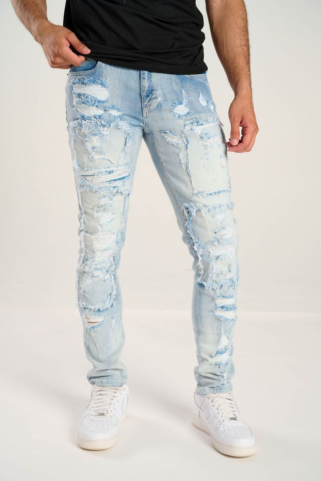 Slim fit stretch jeans multicolor streetwear style