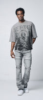 Comfortable streetwear outfit with soft French terry cropped T-shirt