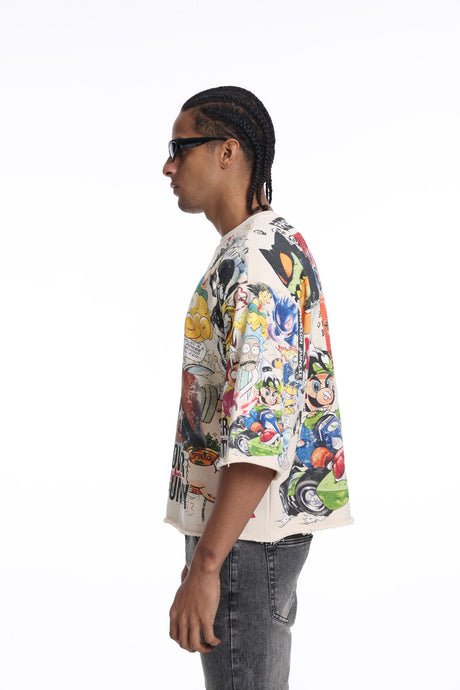 Soft tone cropped T-shirt everyday streetwear style